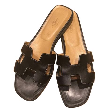 sandale hermes noir|hermes sandals for women.